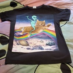 Space alien & cat shirt